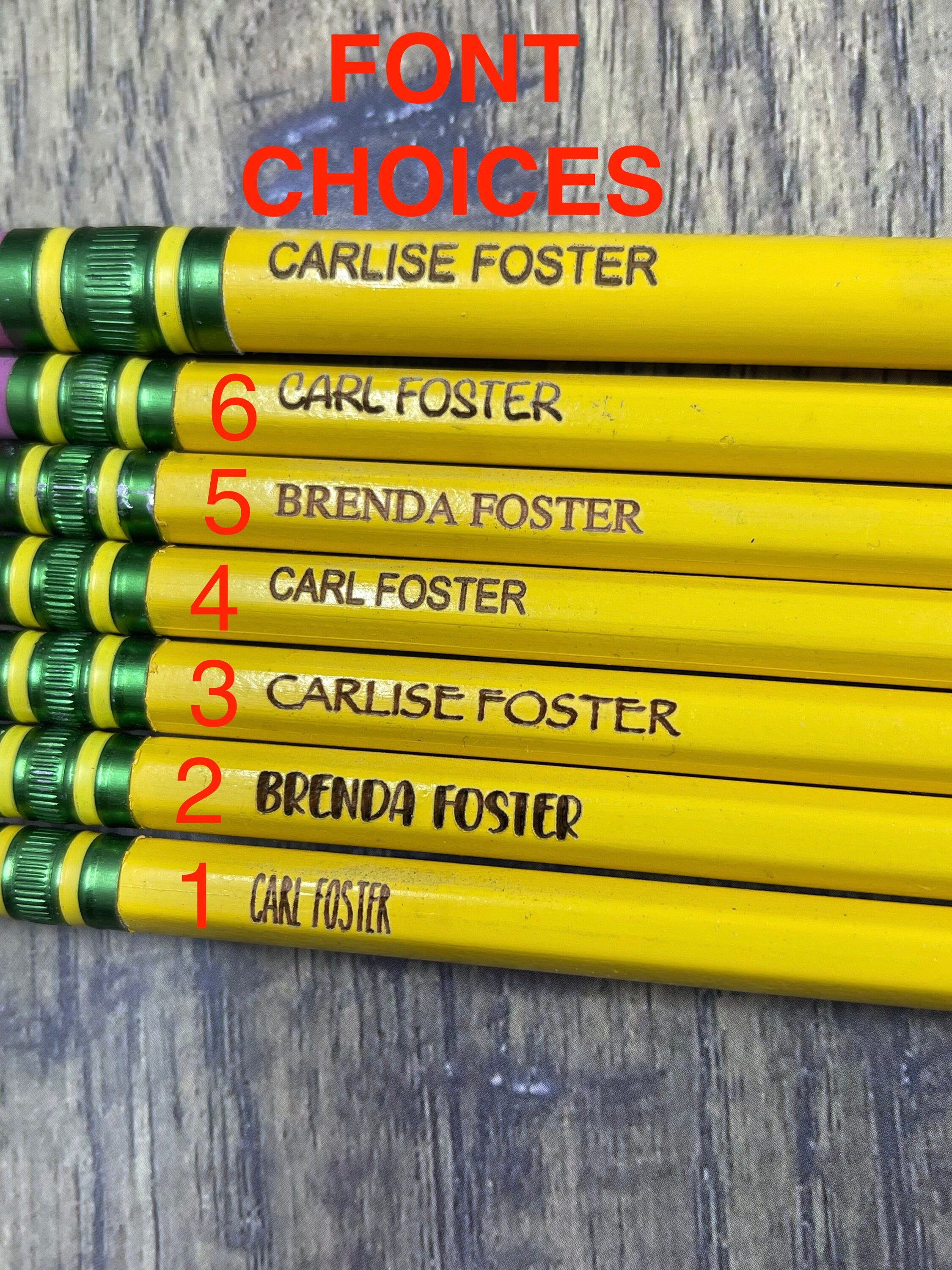 Personalized #2 pencils, Noir pencils, Ticonderoga engraved